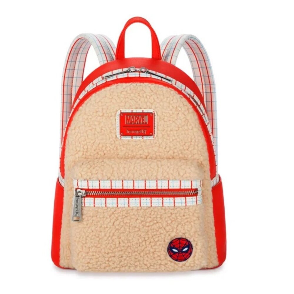 Disney Parks Spider-Man Faux Fur Loungefly Mini Backpack